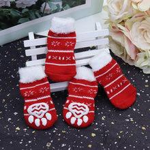 Load image into Gallery viewer, 4pcs Cute Dog Socks Shoes Pets Knit Socks Autumn Winter Small Dogs Cat Shoes Chihuahua Boots Anti Slip Skid Bottom Pet Products