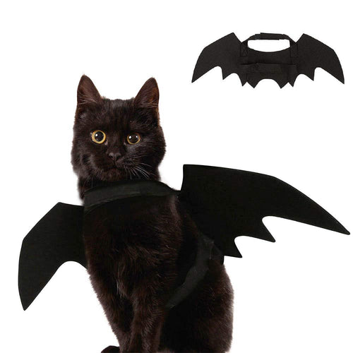 Halloween Costume For Dog Bat Wings Cat Vampire Fancy Dress Up Black Disguise For Cat Halloween Cosplay Clothing Pet Products