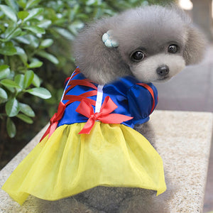 Spring Summer Dog Skirt Pet Products Pet Dog Clothes Snow White Dress Costumes Snow White Dog Skirt Size S-XXL