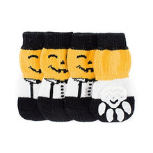 Load image into Gallery viewer, 4PCS/set Cartoon Warm Dog Bat Pumpkin Socks Halloween Anti Slip Skid Socks Soft Cotton Pet Knits Socks Pet Products S/M/L/XL