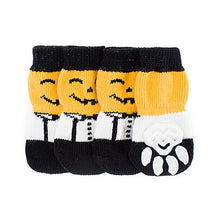 Load image into Gallery viewer, 4 Pcs Warm Dog Halloween Bat Pumpkin Socks Soft Cotton Pet Knits Socks Cute Cartoon Anti Slip Skid Socks Pet Products S/M/L/XL