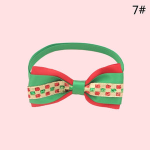 Christmas Holiday Pet Cat Dog Collar Bow Tie Adjustable Neck Strap Cat Dog Grooming Accessories Pet Product Supplies Christmas