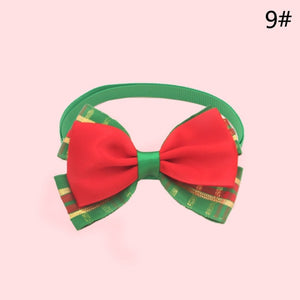 Christmas Holiday Pet Cat Dog Collar Bow Tie Adjustable Neck Strap Cat Dog Grooming Accessories Pet Product Supplies Christmas