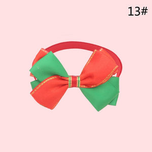 Christmas Holiday Pet Cat Dog Collar Bow Tie Adjustable Neck Strap Cat Dog Grooming Accessories Pet Product Supplies Christmas