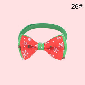 Christmas Holiday Pet Cat Dog Collar Bow Tie Adjustable Neck Strap Cat Dog Grooming Accessories Pet Product Supplies Christmas