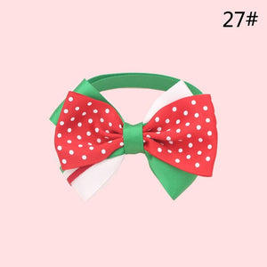 Christmas Holiday Pet Cat Dog Collar Bow Tie Adjustable Neck Strap Cat Dog Grooming Accessories Pet Product Supplies Christmas