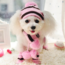 Load image into Gallery viewer, dog puppy pet accessories winter knit hat scarf striped socks little little cat animal products yorkie chihuahua