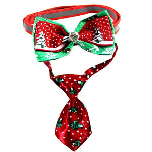 Pet Cat Dog Bow Tie Collar Adjustable Christmas Neck Strap Cat Dog Grooming Accessories Pet Product Puppy Necktie