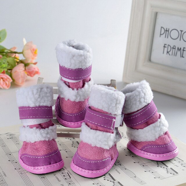 4pcs/set Pet Dog Winter Snow Boots Sock Shoes For Small Large Dogs Warm Snow Pet Dog Boots Shoes Pet Puppy Product