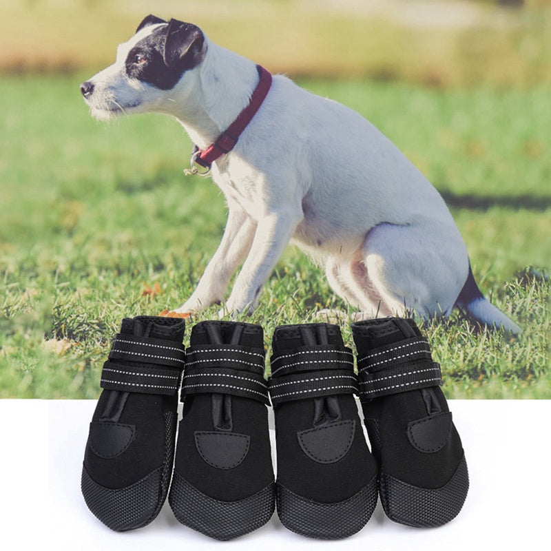 4pcs/Set Winter Pet Dog Luminous Waterproof Shoes Anti-slip Rain Snow Boots Thick Warm Dogs Socks Booties Pet Outdoor Product