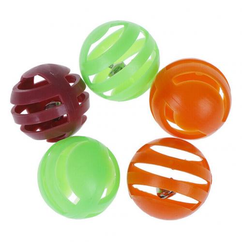 5Pcs Funny Pet Cat Toy Plastic Hollow Bell Game Ball Kitten Toys  Exercise Play Interactive Toy Cat Supplies Pet Products