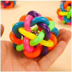 1pc Colorful Ball With Bell Pet Dog Products Toy Poodle Pet Toy Extra-resistant rubber The Pets Fun Toy Rubber Ball Game