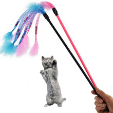 Load image into Gallery viewer, Feather Teaser Flexible Pet Cat Tease Stick Toy Wand Plastic Toy Funny Kitten Game Products Stick