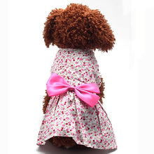 Load image into Gallery viewer, Puppy Clothes For Dogs Floral Flower Dress Skirt Bowknot Princess Clothes Pet Dog Products