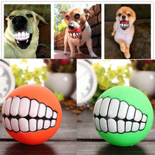 Load image into Gallery viewer, Funny Pets Dog Puppy Cat Ball Teeth Toy PVC Chew Sound Dogs Play Fetching Squeak Toys Pet Supplies