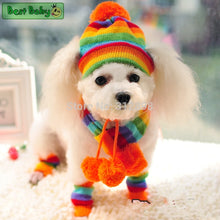 Load image into Gallery viewer, Winter Pet Puppy Accessories For Dogs Knitted Striped Hats Scarf Socks Little Small Big Animals Yorkshire Chihuahua Cat Products