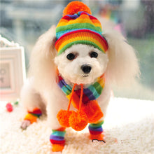 Load image into Gallery viewer, Winter Pet Puppy Accessories For Dogs Knitted Striped Hats Scarf Socks Little Small Big Animals Yorkshire Chihuahua Cat Products