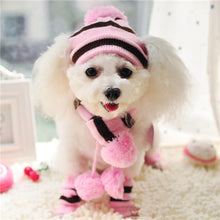 Load image into Gallery viewer, Winter Pet Puppy Accessories For Dogs Knitted Striped Hats Scarf Socks Little Small Big Animals Yorkshire Chihuahua Cat Products